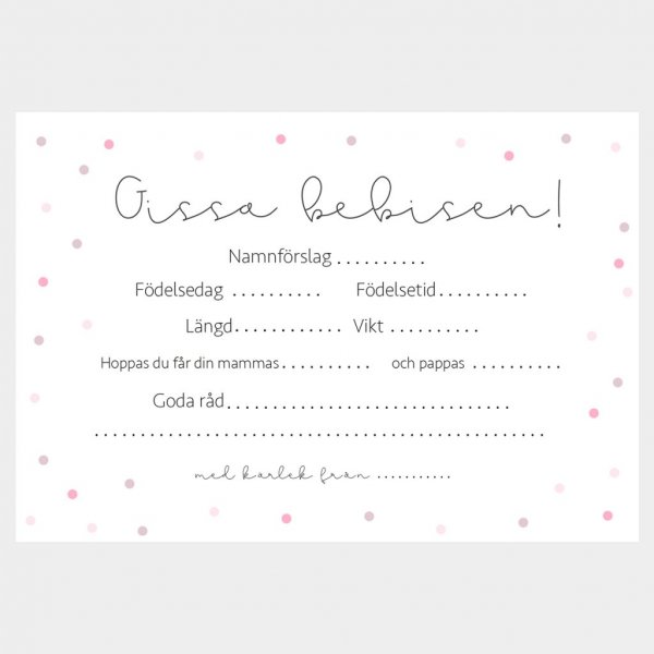 Gjett babyen - 8-pakning - Rosa