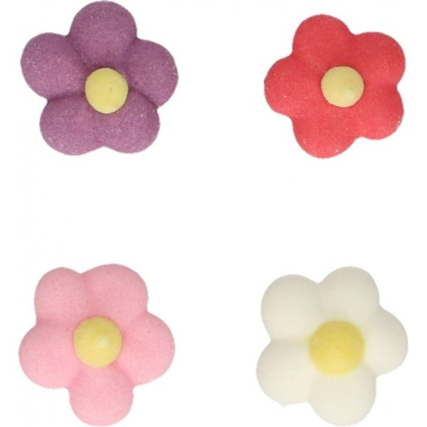 Sukkerdekorasjoner - Små blomster - Rosa/Hvit/Lilla/Rød Sukkerdekorasjoner - Små blomster - Rosa/Hvit/Lilla/Rød