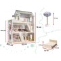 Dukkeskap LULILO FLORO boho med LED-belysning 78 cm tre