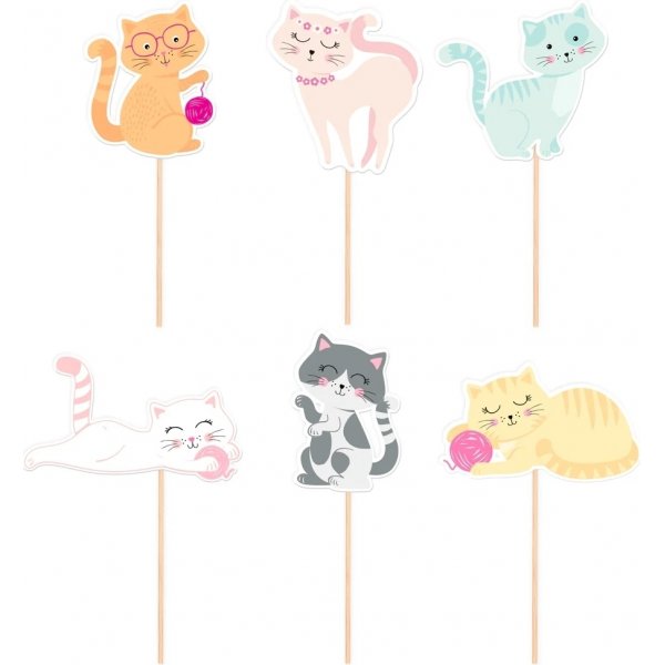 Kakespenner - Pastellkatter - 6 stk Kakespenner - Pastellkatter - 6 stk