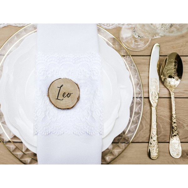 Plasseringskort - Sirkler - Tre - 20-pakning