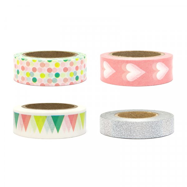 Washi-tape - 4-pakning - Festmiks