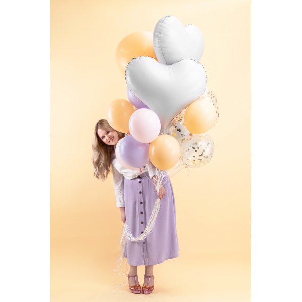 Folieballong - Hvitt hjerte Folieballong - Hvitt hjerte