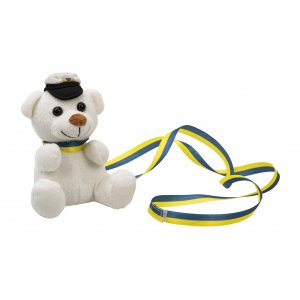 Studentdyr - Liten hvit bamse - 12 cm