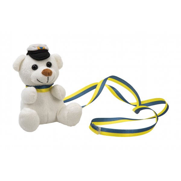 Studentdyr - Liten hvit bamse - 12 cm