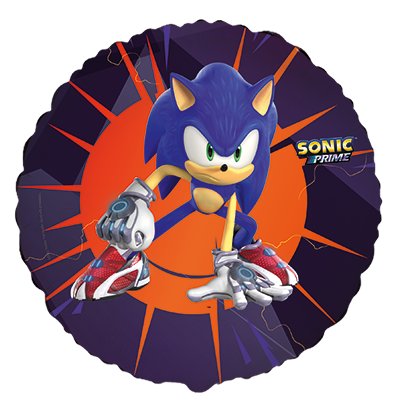 Folieballong - Rund - Sonic - 46 cm Folieballong - Rund - Sonic - 46 cm