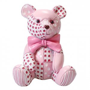 Kakedekorasjon - Patchwork Teddybj�rn - Rosa