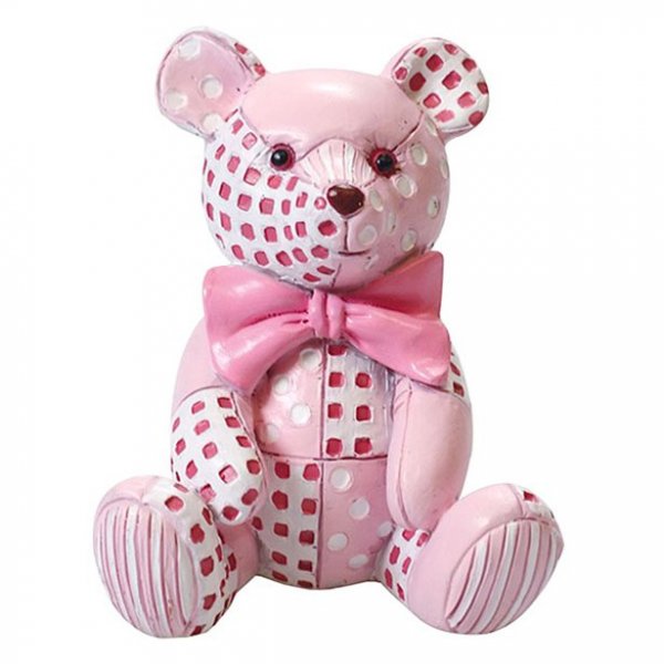 Kakedekorasjon - Patchwork Teddybjørn - Rosa Kakedekorasjon - Patchwork Teddybjørn - Rosa