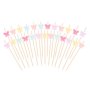 Snackpinner/Drikkepinner - Sommerfugler Pastell - 12 cm - 25 stk