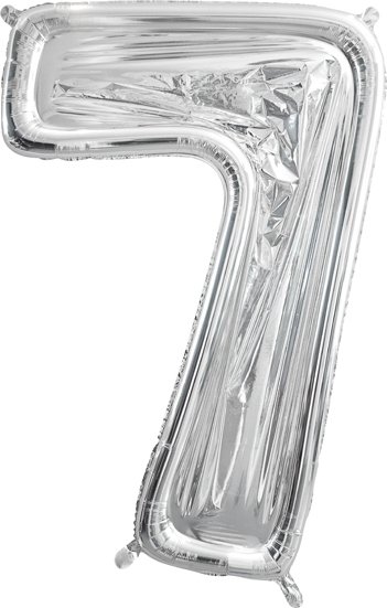 Nummerramme for ballong – Sølv – 126 cm – Nummer: 7 – Ballongrammer, Ballonger