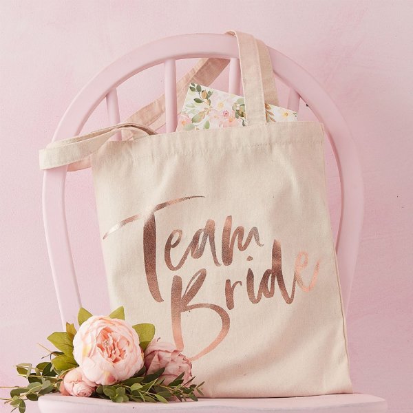 Stoffveske - Team Bride - Blomsterhøne Stoffveske - Team Bride - Blomsterhøne