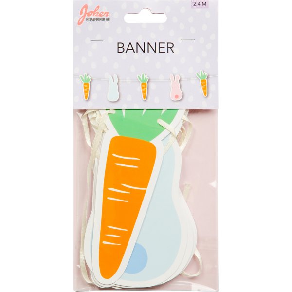 Banner - Pskeharer og gulrtter - 2,4 m