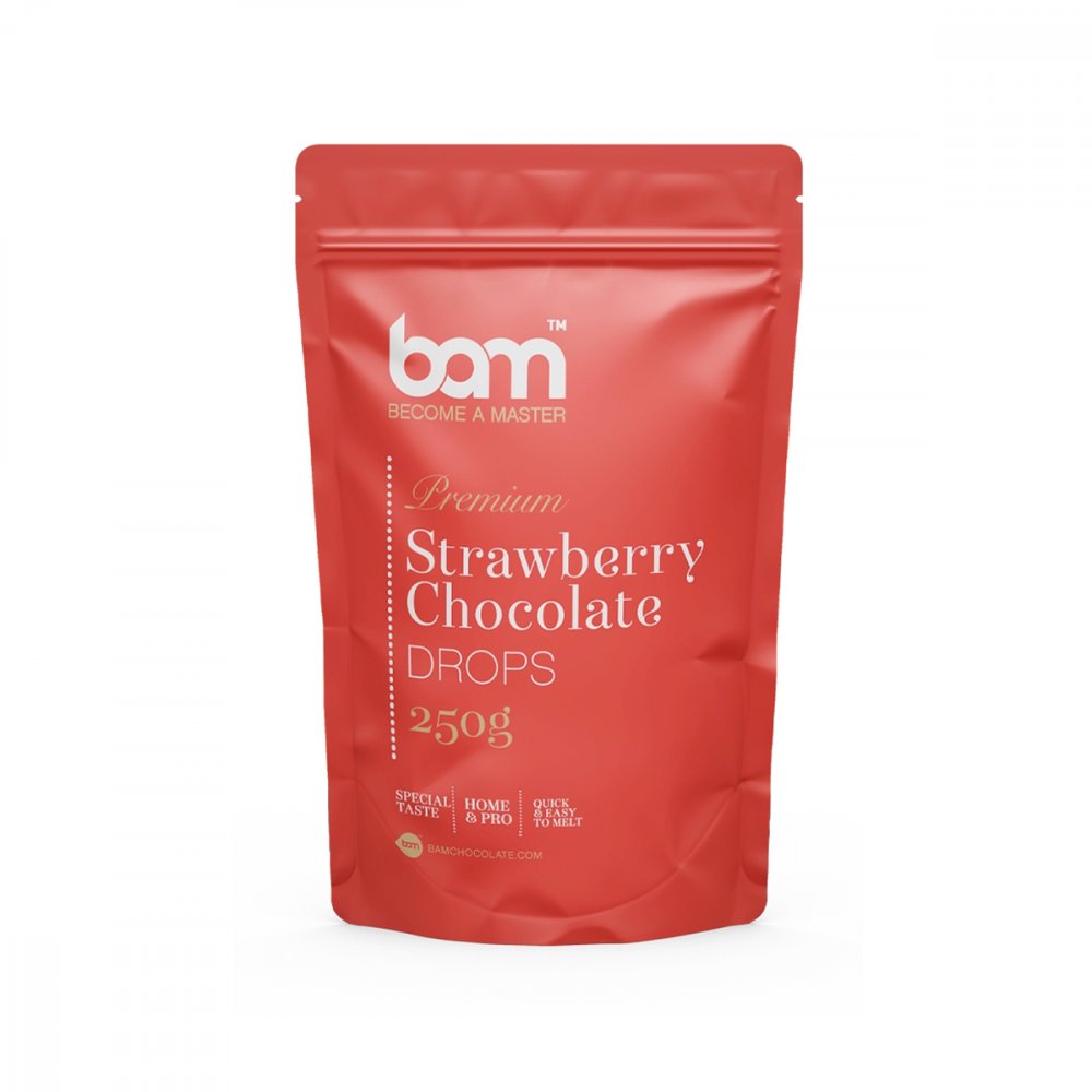 Sjokoladeknapper med jordbærsmak - BAM - 250 g - Candy Melts