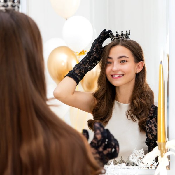 Kaketopper - Krone - Svart - 10 cm