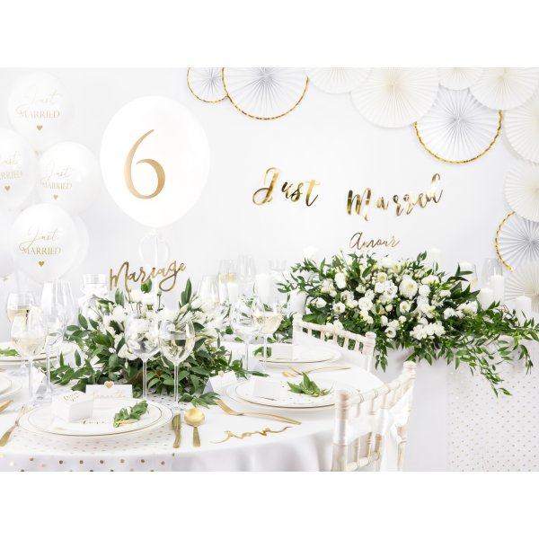 Servietter - Hvite med gullhjerter - 20-pakning