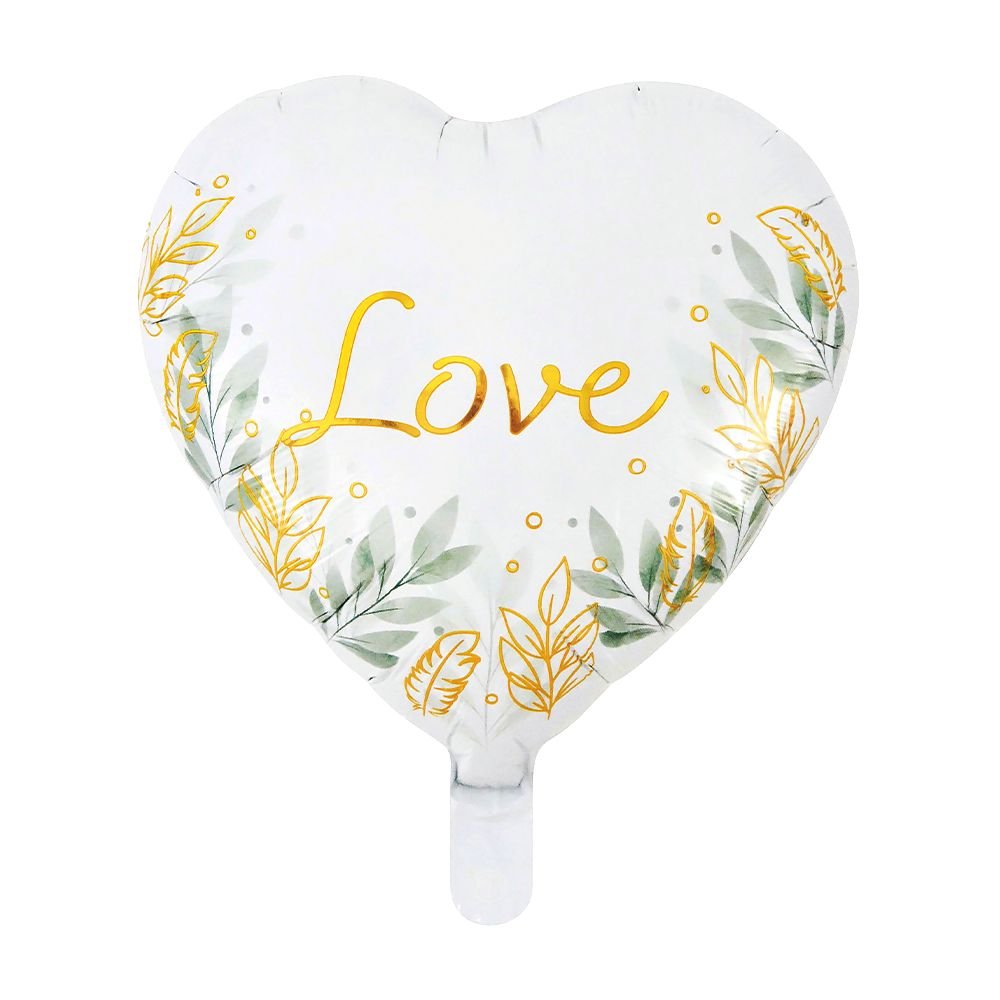 Folieballong – Kjærlighet – Gull/Natur – 45 cm – Hjerter, Folieballonger, Ballonger
