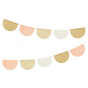 Girlander - Gull/Rosa/Hvit - 3m