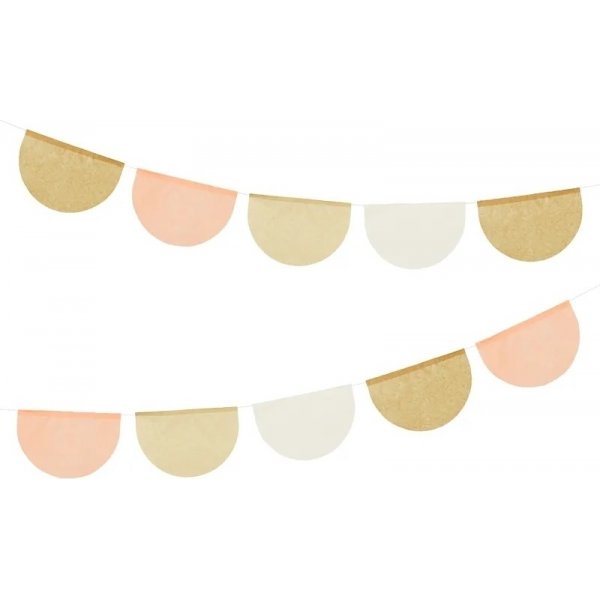 Girlander - Gull/Rosa/Hvit - 3m