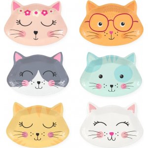 Papptallerkener - Pastellkatter - 6-pakning Papptallerkener - Pastellkatter - 6-pakning