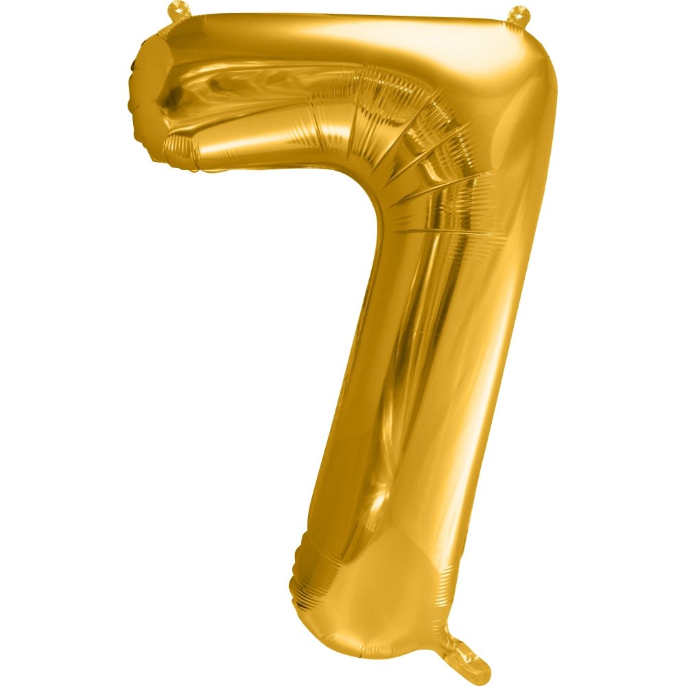 Tallballong - Gull - 86 cm - Tall: 7 - Tallballonger, Ballonger