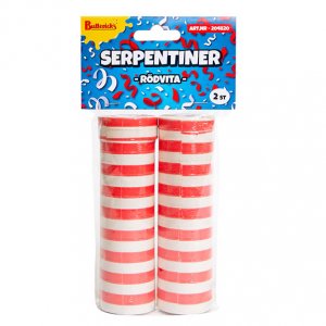 Serpentiner - Rød/Hvit - 2-pakning Serpentiner - Rød/Hvit - 2-pakning
