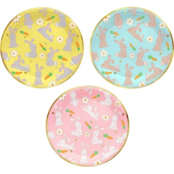 Papptallerkener - Kaniner - 6-pakning Papptallerkener - Kaniner - 6-pakning