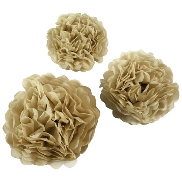 Pom pom - 3-pack - Guld