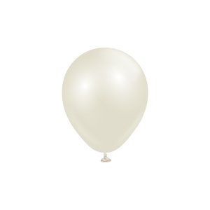 Miniballonger ensfargede - Premium 13 cm - Aura Ivory White - 25-pakning