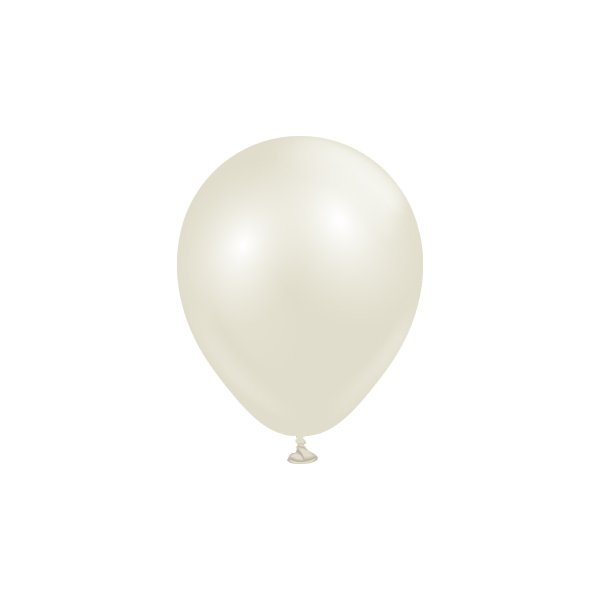 Miniballonger ensfargede - Premium 13 cm - Aura Ivory White - 25-pakning