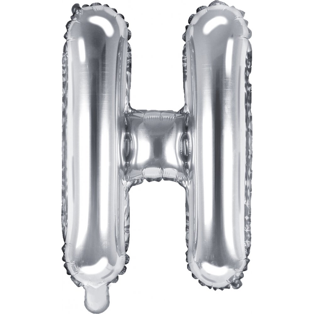 Bokstavballonger – Sølv – 35 cm – Bokstav: H – Bokstavballonger, Ballonger