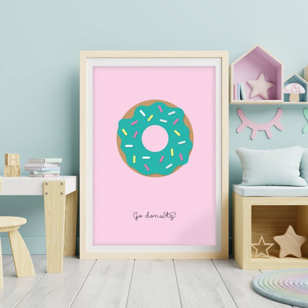 Plakat - Go Donuts - Størrelse: A3 (297 x 420 mm)