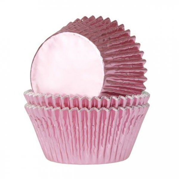 Mini muffinsformer - Metalliske - Lys rosa - 36 stk