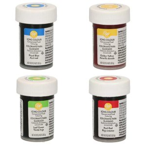 Wilton pastafarger pakke bl� gr�nn r�d gul 4x28g