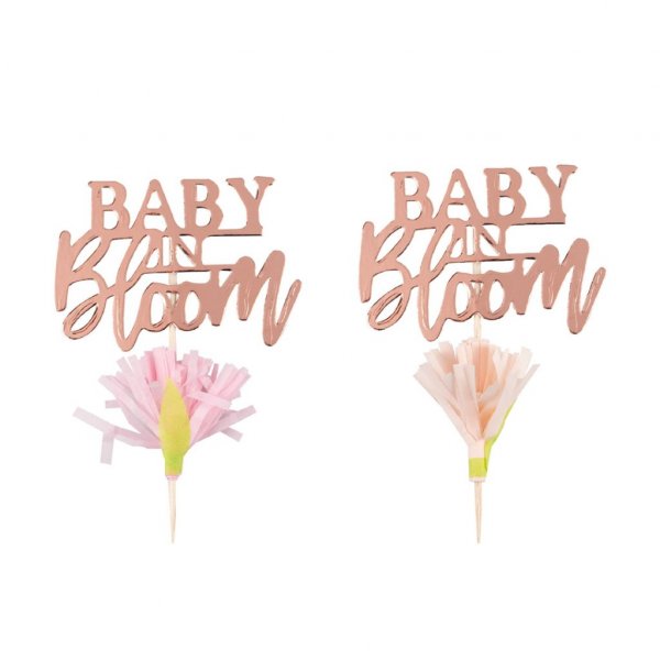 Kakepinner - Baby i blomst - 12-pakning