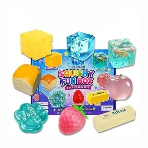 Squishy-sett - 8 favoritter - Mystery Fun Box - Smør Squishy-sett - 8 favoritter - Mystery Fun Box - Smør
