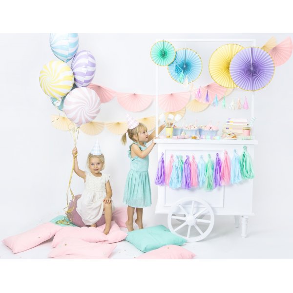 Papirkopper - Lysebl - Gullkant - 6-pakning