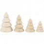 Julenissetilbehør - Juletrær - Tre - 4-pakning Julenissetilbehør - Juletrær - Tre - 4-pakning