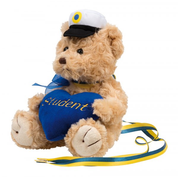 Studentbamse - 22 cm - Bl�tt hjerte