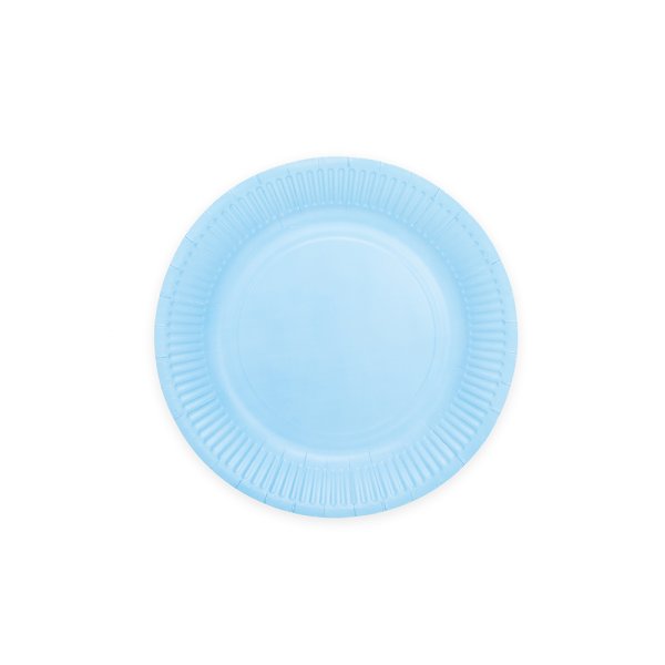 Papirtallerkener - Lysebl� - 18 cm - 20-pakning