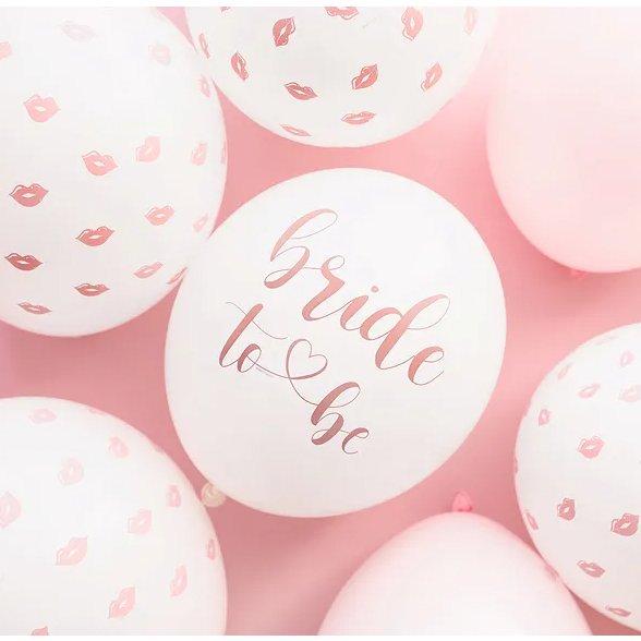 Ballongbukett - Vordende brud - Kyssende munner - 6-pakning