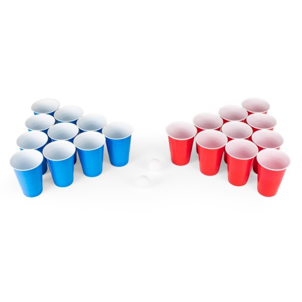 Beer Pong - Rød/Blå - 24 kopper + baller Beer Pong - Rød/Blå - 24 kopper + baller