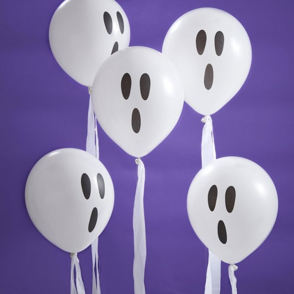 Ballonger - Spøkelser med serpentiner - 10 stk Ballonger - Spøkelser med serpentiner - 10 stk
