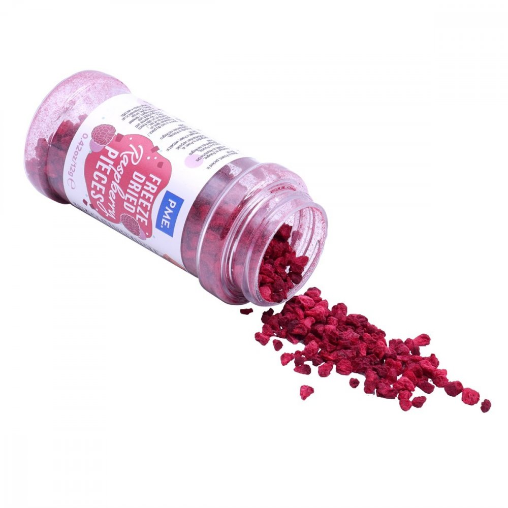 Frysetørkede bringebær - 12 g - PME - Blomsterstrøssel, Sprinkles