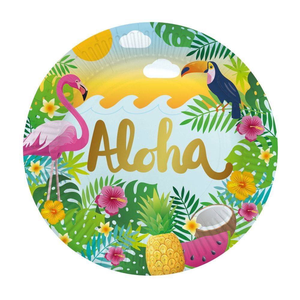 Papptallerkener – Aloha – 23 cm – 8-pakning – Papirtallerkener, Borddekking