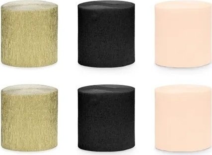 Kreppapir - Svart-gull blanding Kreppapir - Svart-gull blanding