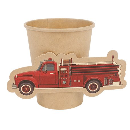 Papirkopper - Brannmann - 8-pakning - Papirkopper til fester