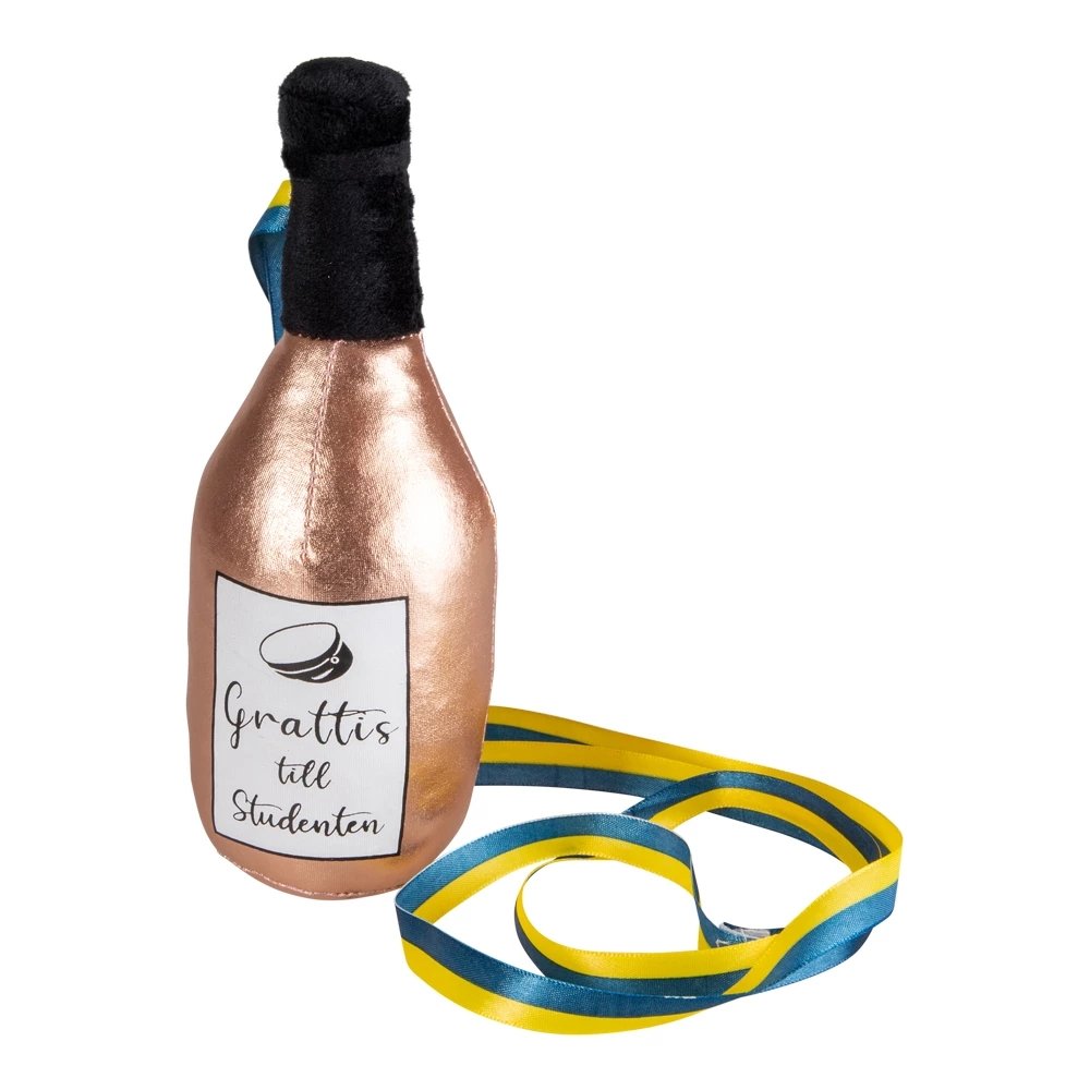 Flaske - Student - Rosa - 20 cm - Studentdyr, Student