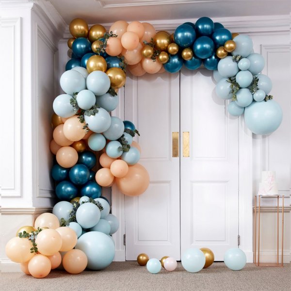 Ballongbue - Luksus - Blågrønn/Blå/Gullkrom Ballongbue - Luksus - Blågrønn/Blå/Gullkrom