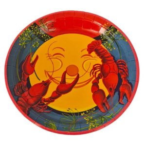Papirtallerkener - Krepsdesign - 23 cm - 8-pakning