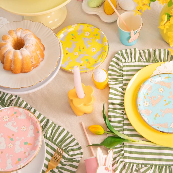 Papptallerkener - Kaniner - 6-pakning Papptallerkener - Kaniner - 6-pakning